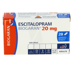 Escitalopram Biogaran 20 Mg, Comprimé Pelliculé Sécable