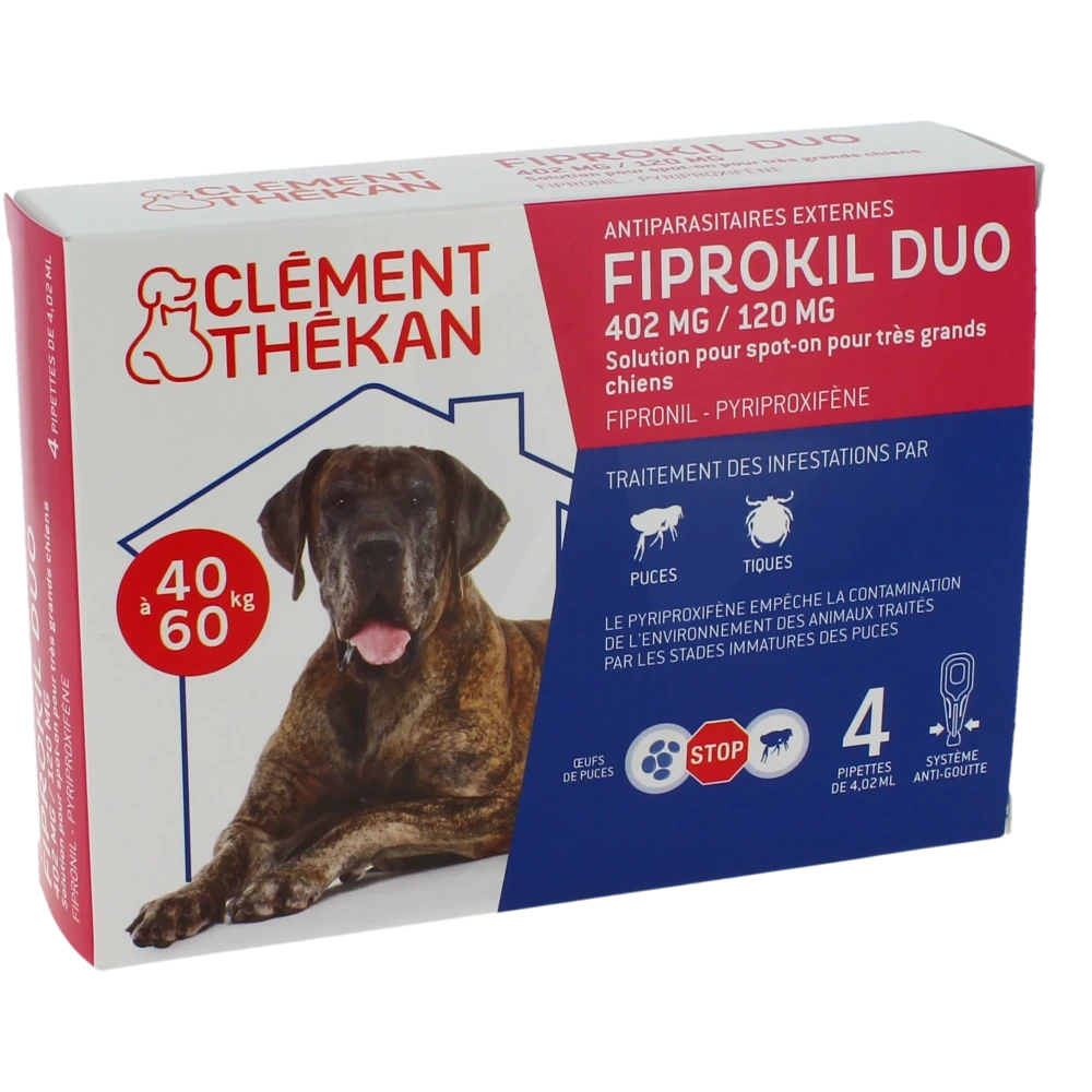 Fiprokil Duo 402 Mg/120 Mg Solution Pour Spot-on Pour Tres Grands Chiens, Solution Pour Spot-on