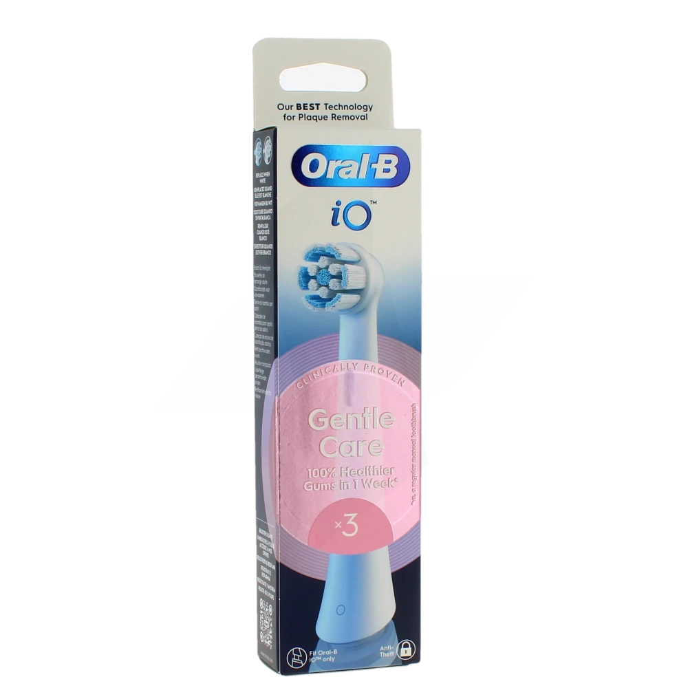 Oral B Io Gentle Care Recharge Brosse à Dents électrique Boîte De 3