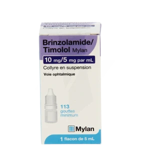 Brinzolamide/timolol Viatris 10 Mg/5 Mg Par Ml, Collyre En Suspension