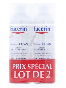Dermatoclean Lotion Micellaire 3 En 1 Eucerin 200ml X2