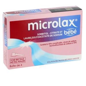 Microlax Bebe Sorbitol Citrate Et Laurilsulfoacetate De Sodium, Solution Rectale En Récipient Unidose