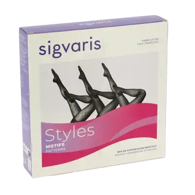 Sigvaris 2 Styles Plumetis Collant Noir Sn à Lavernose-Lacasse