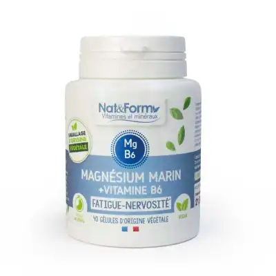 Nat&form Expert Magnesium + B6 80 Gélules à DURMENACH