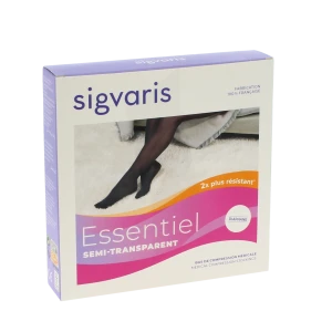 Sigvaris Essentiel Semi-transparent Bas Auto-fixants  Femme Classe 2 Dune Large Normal