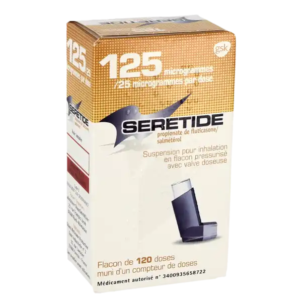 Seretide 125 Microgrammes/25 Microgrammes/dose, Suspension Pour Inhalation En Flacon Pressurisé Avec Valve Doseuse