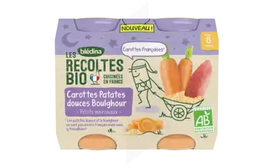 Blédina Les Récoltes Bio Carottes Patates Douces Boulghour 2 Pots/200g à Abbeville