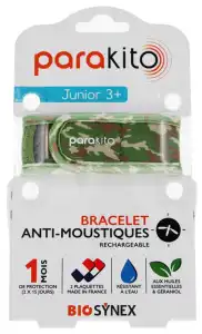 Parakito Junior 1 Bracelet Rechargeable Anti-moustique Camouflage B/2 à Saint-Maximin