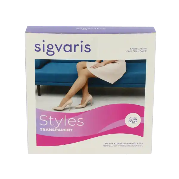 Sigvaris Styles Transparent Collant  Femme Classe 2 Beige 120 Medium Normal