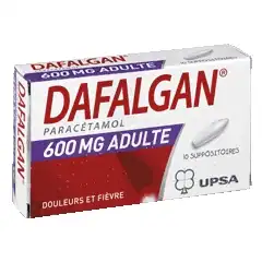 DAFALGAN 600 mg Suppositoires adulte Plq/10