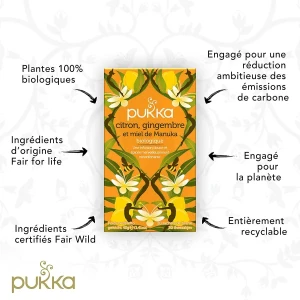 Pukka Allié Immunité Citron, Gingembre & Miel De Manuka 20 Sachets