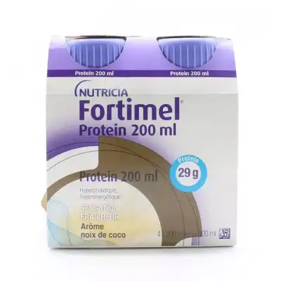 Fortimel Protein Sensation Fraîcheur Nutriment Noix De Coco 4 Bouteilles/200ml à Lomme