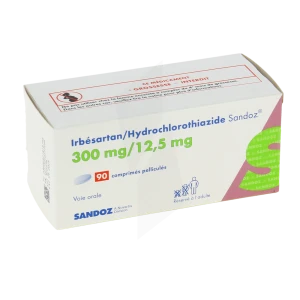 Irbesartan/hydrochlorothiazide Sandoz 300 Mg/12,5 Mg, Comprimé Pelliculé