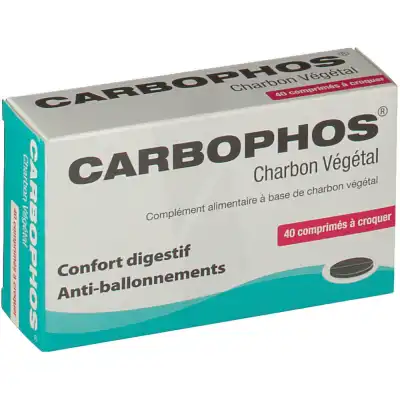 Carbophos Charbon Végétal Comprimés à Croquer B/40 à TARBES