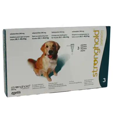 STRONGHOLD 240 MG SOLUTION POUR SPOT-ON POUR CHIENS 20,1 - 40,0 KG, Solution pour spot-on