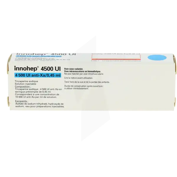 Innohep 4 500 Ui Anti-xa/0,45 Ml, Solution Injectable En Seringue Préremplie