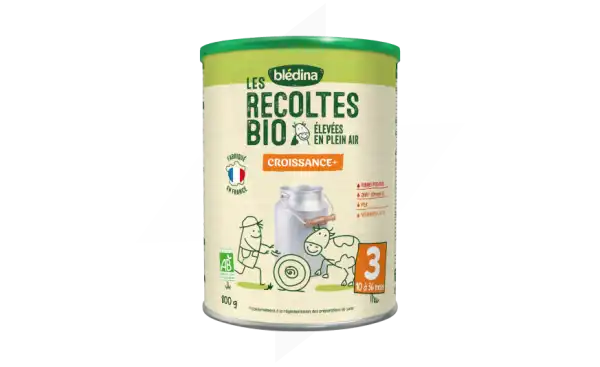 Blédina Les Récoltes Bio 3 Croissance Lait En Poudre B/800g