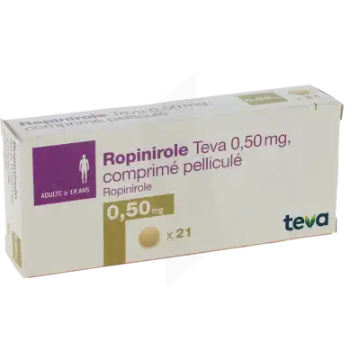 ROPINIROLE TEVA 0,50 mg, comprimé pelliculé