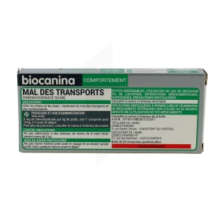 Mal Des Transports Biocanina 50 Mg Comprimes Pour Chiens Et Chats, Comprimé