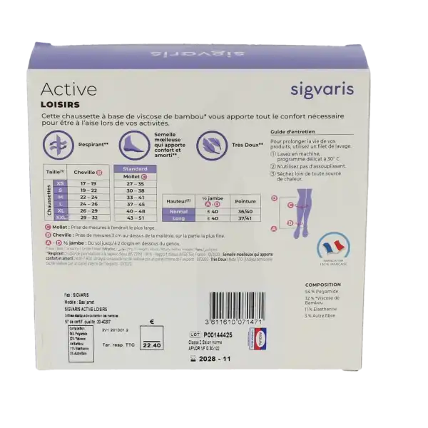 Sigvaris 2 Active Loisirs New Chaussette Femme Rose Pêche Sn