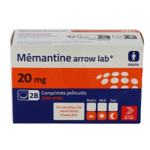 Memantine Arrow Lab 20 Mg, Comprimé Pelliculé