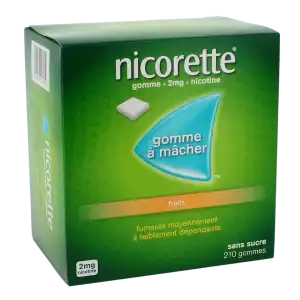 Nicorette Fruits 2 Mg Sans Sucre, Gomme à Mâcher Médicamenteuse édulcorée Au Xylitol Et à L'acésulfame Potassique à PARON