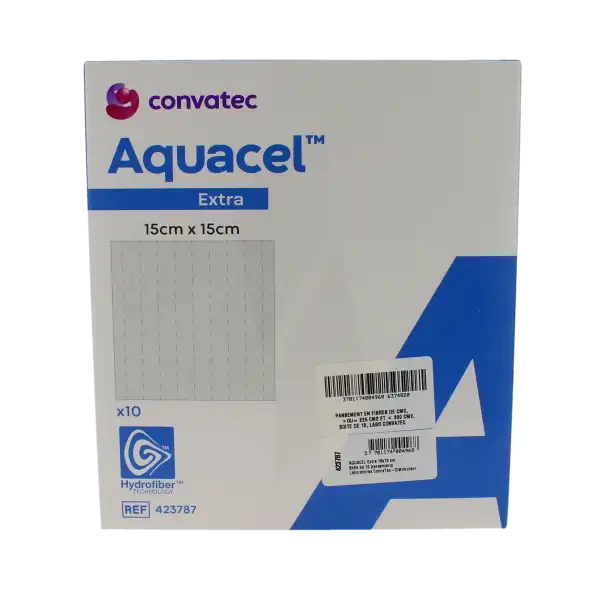 Aquacel Extra Pans Hydrofib Stérile 15x15cm10