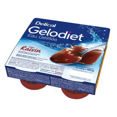 Gelodiet Eau Gélifiée Raisin 4pots/120g à ESSEY LES NANCY