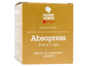 Absopress Bande Contention Cohésive 3m X 7cm  Blanc