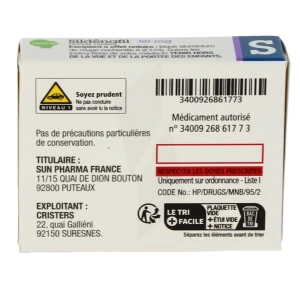 Sildenafil Cristers Pharma 50 Mg, Comprimé Pelliculé