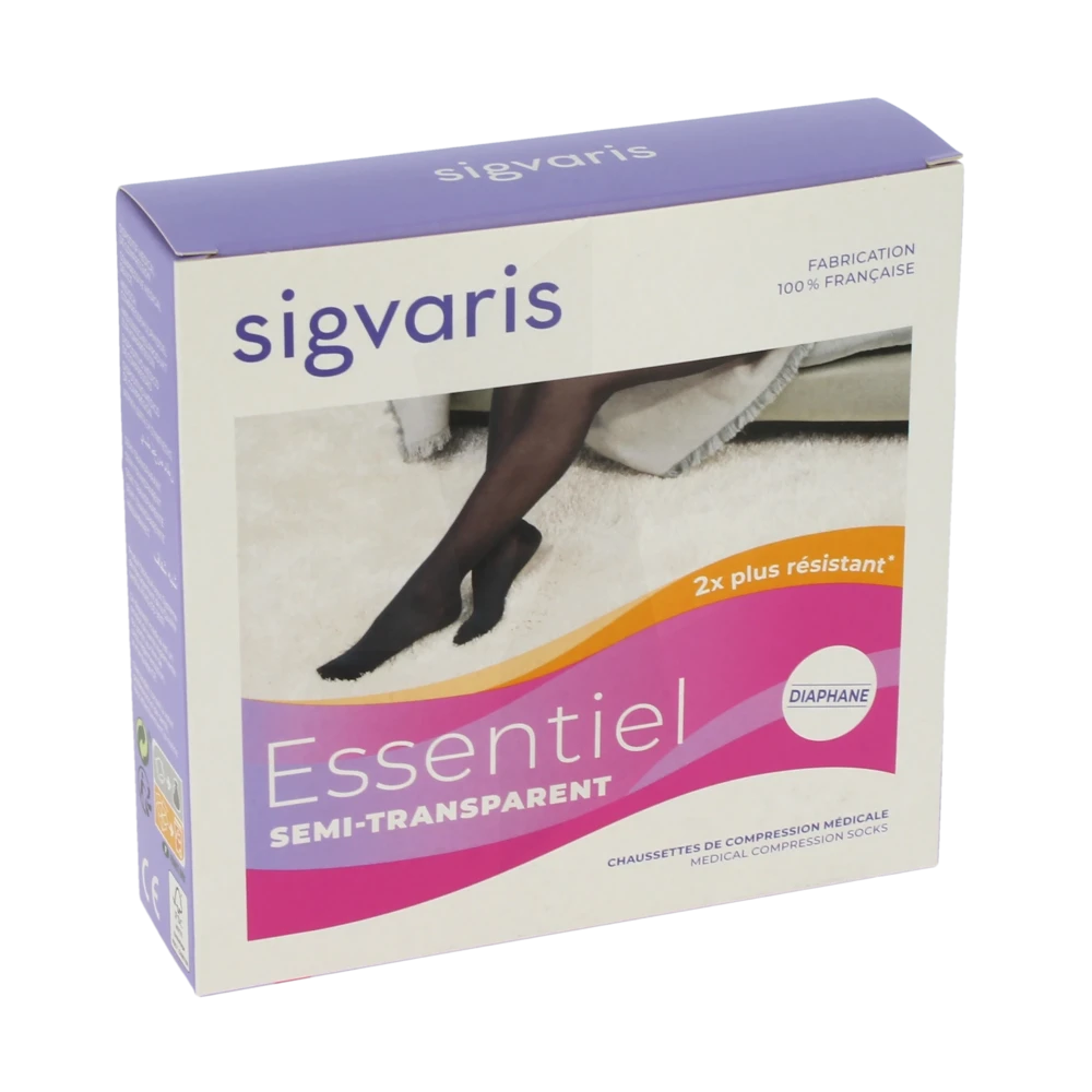 Sigvaris Essentiel Semi-transparent Chaussettes  Femme Classe 2 Dune Small Normal