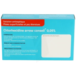 Chlorhexidine Arrow Conseil 0,05 %, Solution Pour Application Locale En Récipient Unidose