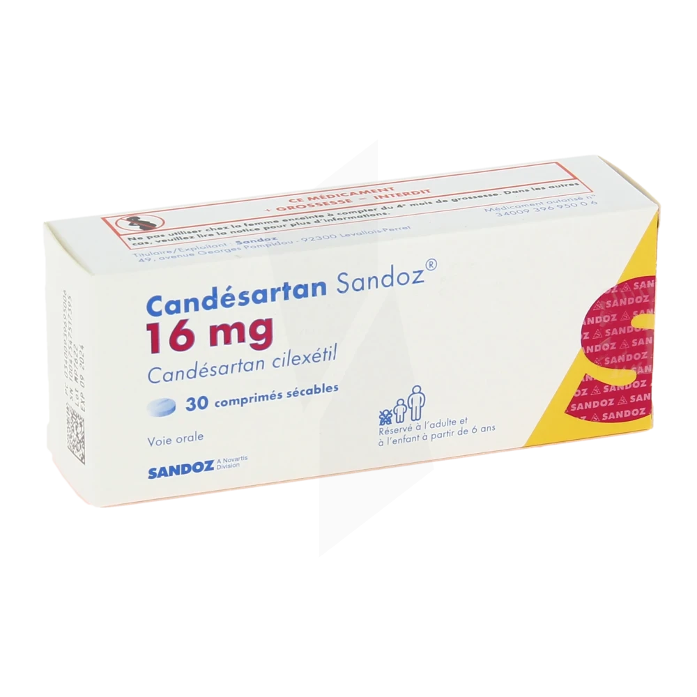 Candesartan Sandoz 16 Mg, Comprimé Sécable