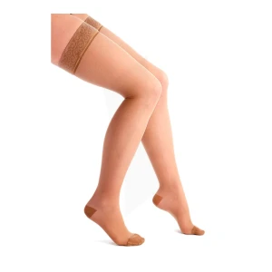 Thuasne Venoflex Incognito 2 Bas Antiglisse Pied Fermé Femme Beige Ambré T3l