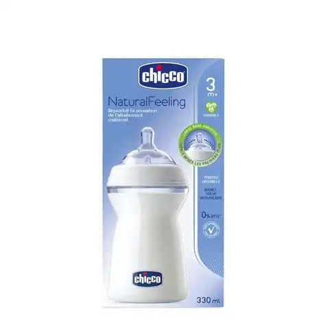 Biberon Naturalfeeling 330ml - Tétine Droite - 3m+ - Flux Variable