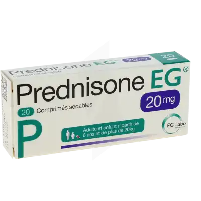 Prednisone Eg 20 Mg, Comprimé Sécable à Abbeville