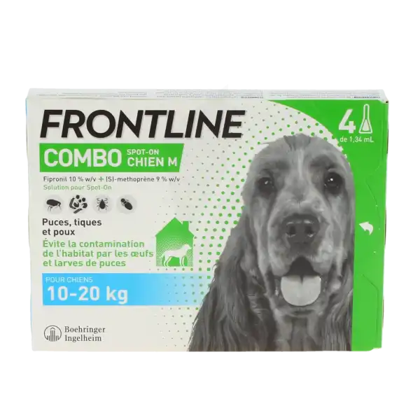 Frontline Combo 134,00 Mg / 120,60 Mg Solution Pour Spot-on Pour Chien M, Solution Pour Spot-on