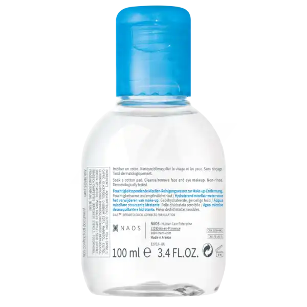 Bioderma Hydrabio H2o Eau Micellaire Nettoyante Hydratante Format Voyage 100ml