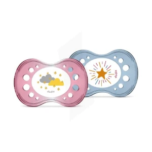 Dodie Duo Sucette Anatomique Silicone +6mois Fille Calin B/2