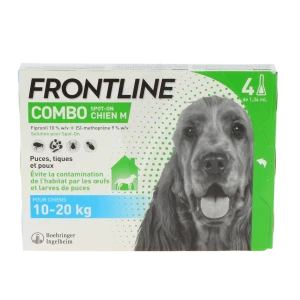 Frontline Combo 134,00 Mg / 120,60 Mg Solution Pour Spot-on Pour Chien M, Solution Pour Spot-on