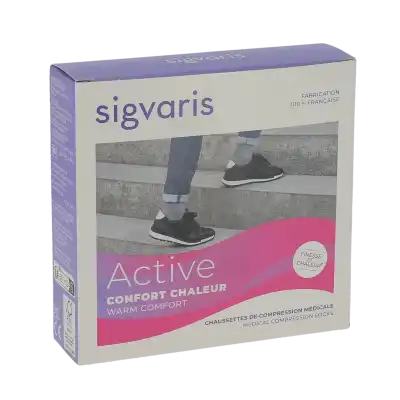 Sigvaris Active Confort Chaleur Chaussettes  Femme Classe 2 Plume Small Normal à Vétraz-Monthoux
