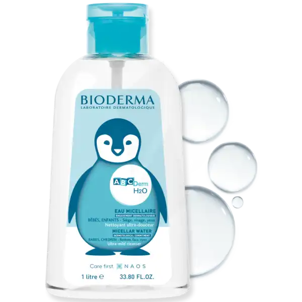 Bioderma Abcderm H2o Eau Micellaire Nettoyante Bébé & Enfant Peau Sèche 1l