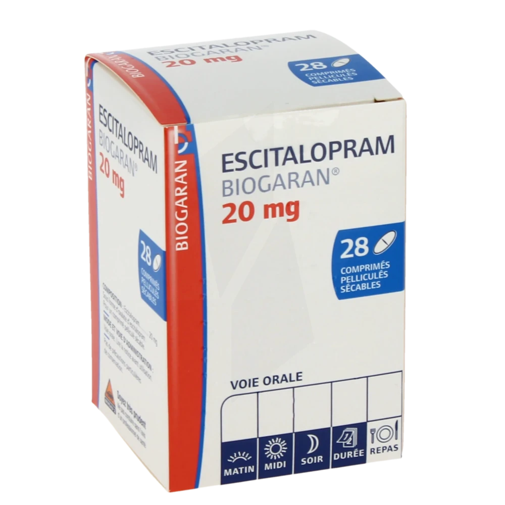 Escitalopram Biogaran 20 Mg, Comprimé Pelliculé Sécable