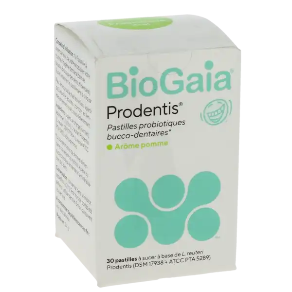 Biogaia Prodentis Past à Sucer Probiotiques Bucco-dentaire Pomme Pilulier/30