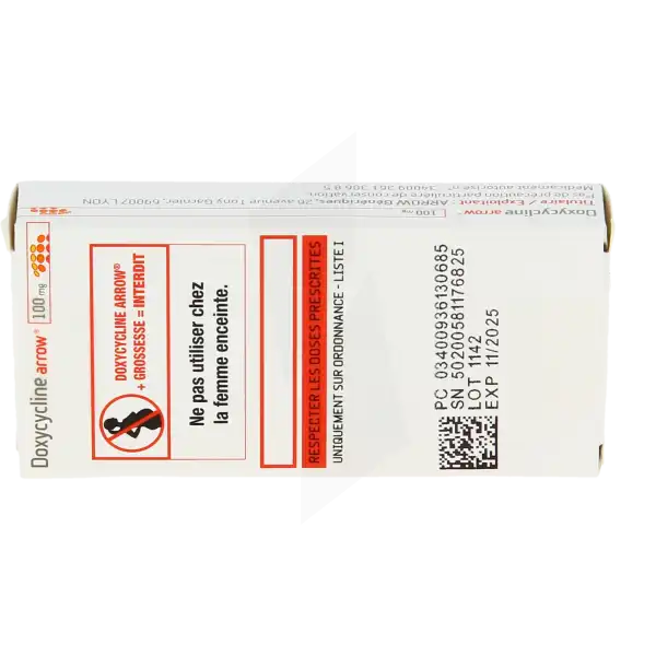 Doxycycline Arrow 100 Mg, Comprimé Pelliculé