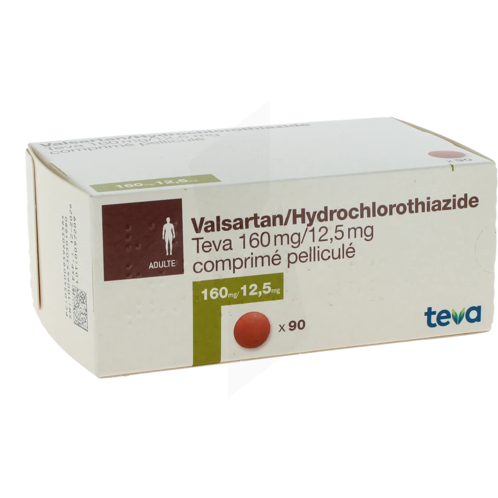 Valsartan/hydrochlorothiazide Teva 160 Mg/12,5 Mg, Comprimé Pelliculé