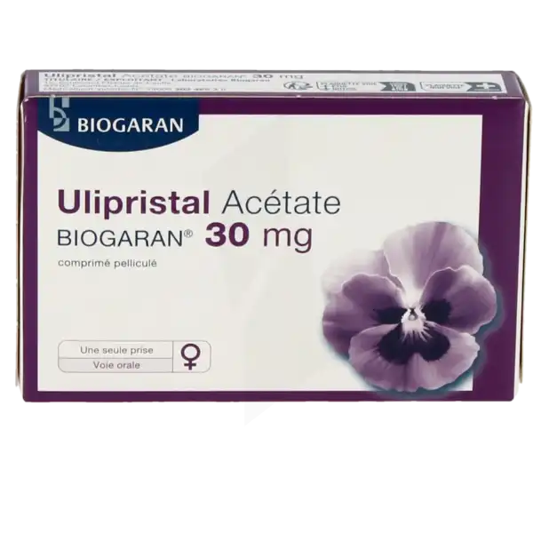 Ulipristal Acetate Biogaran 30 Mg, Comprimé Pelliculé