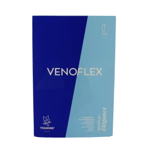 Thuasne Venoflex Elegance 2 Chaussette Maille Côtelée Homme Noir T2n+