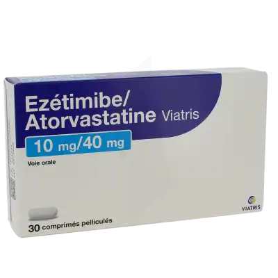 Ezetimibe/atorvastatine Viatris 10 Mg/40 Mg Cpr Pell Plq/30 à CHAMPAGNOLE