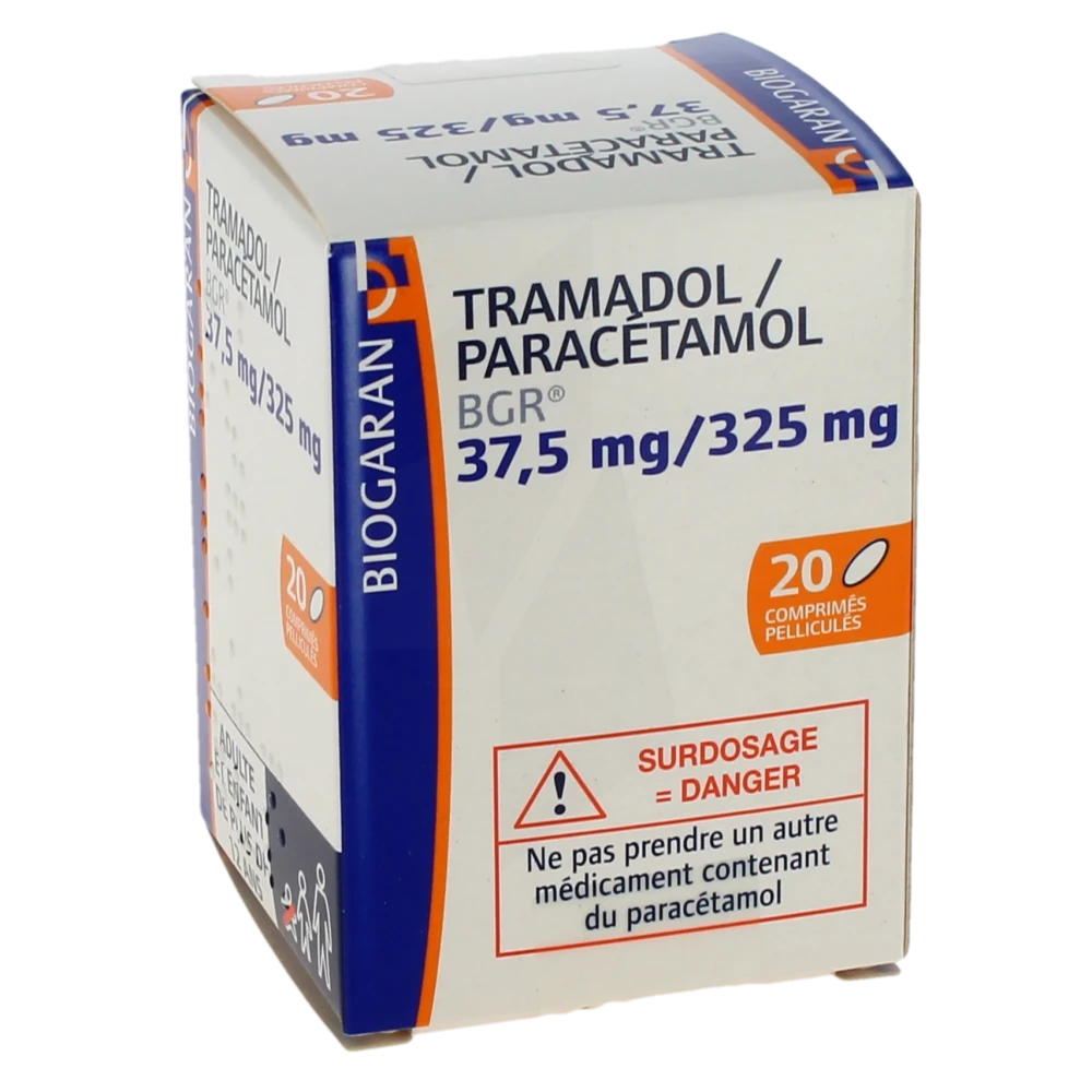 Tramadol/paracetamol Bgr 37,5 Mg/325 Mg, Comprimé Pelliculé